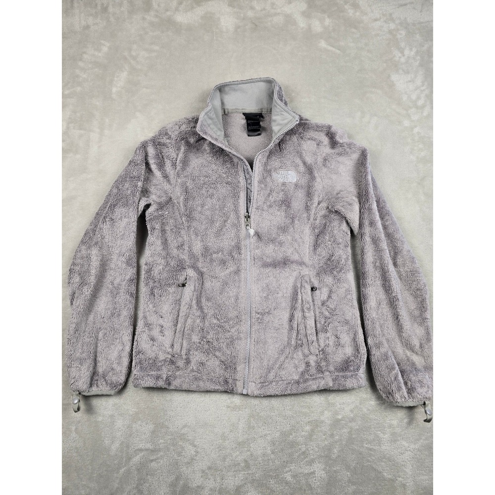 The North Face Osito Fleece Jacket Womens Small Gray Full Zip Fuzzy High Pile‎